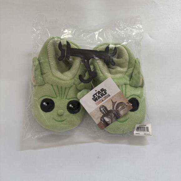Disney Star Wars The Mandalorian Baby Yoda Grogu Slippers Kid Toddler Large 9-10 - Picture 1 of 10